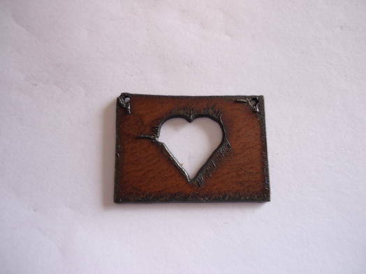 (image for) Rectangle buckle heart pendant #TT020-2 1/2